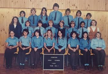 Front row l-r: Sue Black, Jennifer Pitt, Lesley Phillips, Linda Montague, Leanne Sparkes, Michelle Booth, Sue McLaughlin, Dinah Johnson
2nd row l-r: Mrs M James, Tony Vallejo, ?? Scott Jarman, Michelle Roderick, ??, ??, ??
Back row l-r: Jimmy Nikolovski , Paul Nielson, Christine Nord, Tony Hughes, Greg Shields, ??, ??